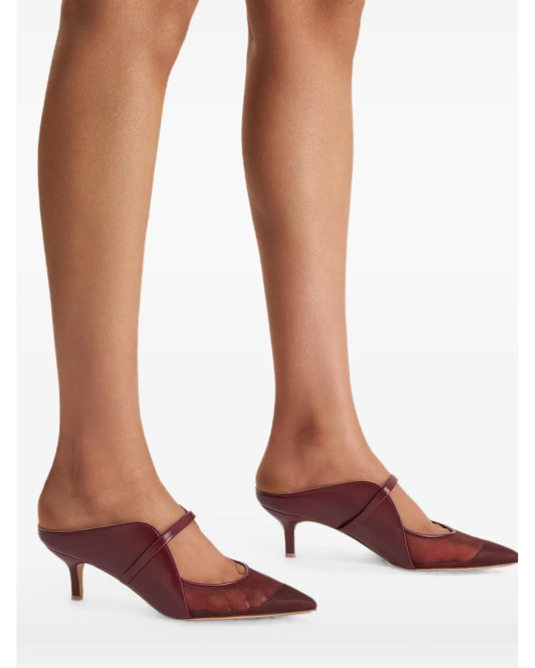 Malone Souliers Brown Mules Maureen Arc À Empiècements En Mesh