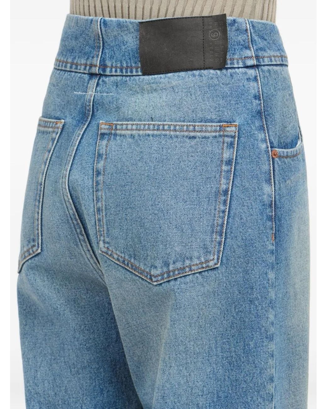 MM6 by Maison Margiela Blue Button Five-Pocket Jeans