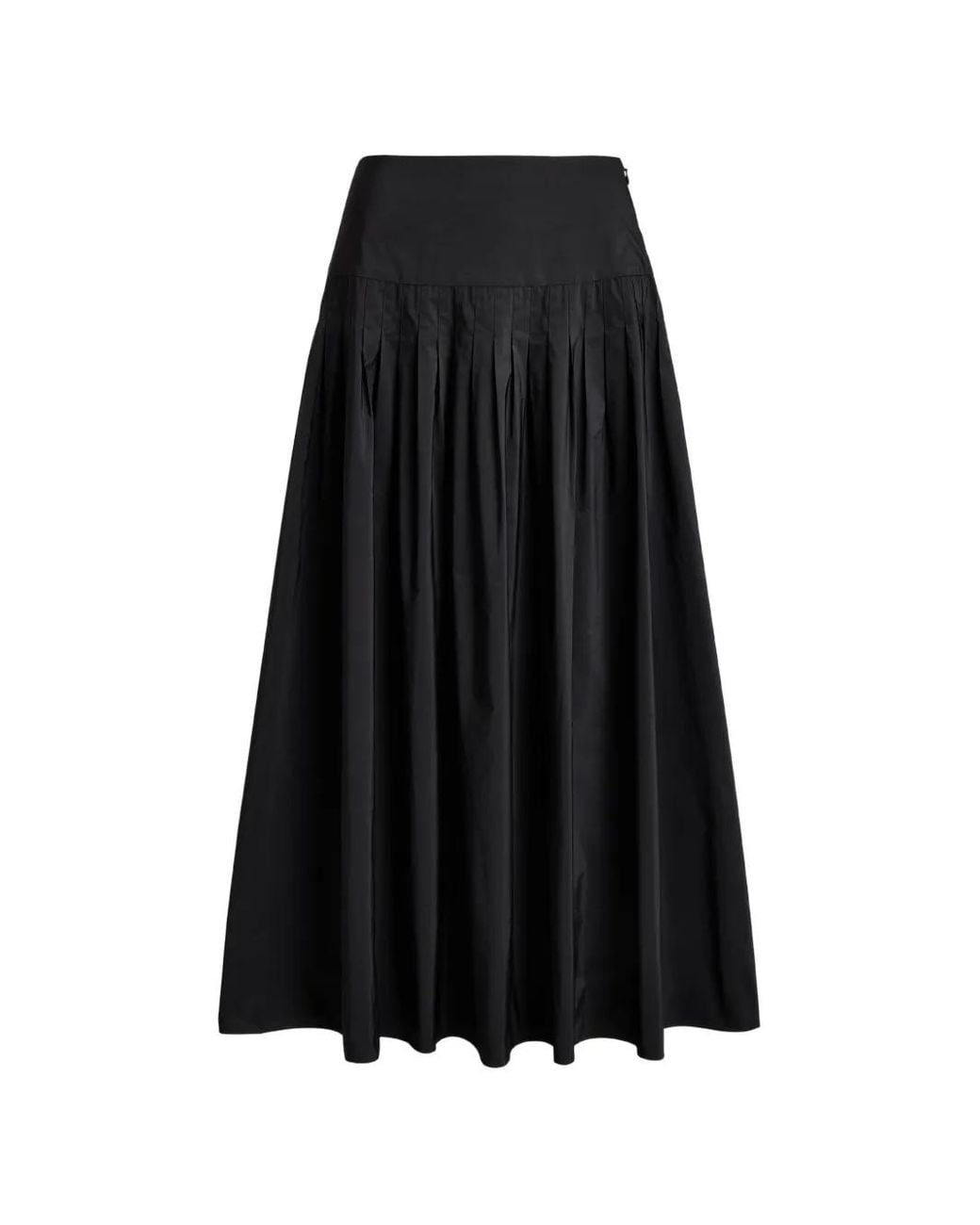 Polo Ralph Lauren Black Pleated Flared Maxi Skirt