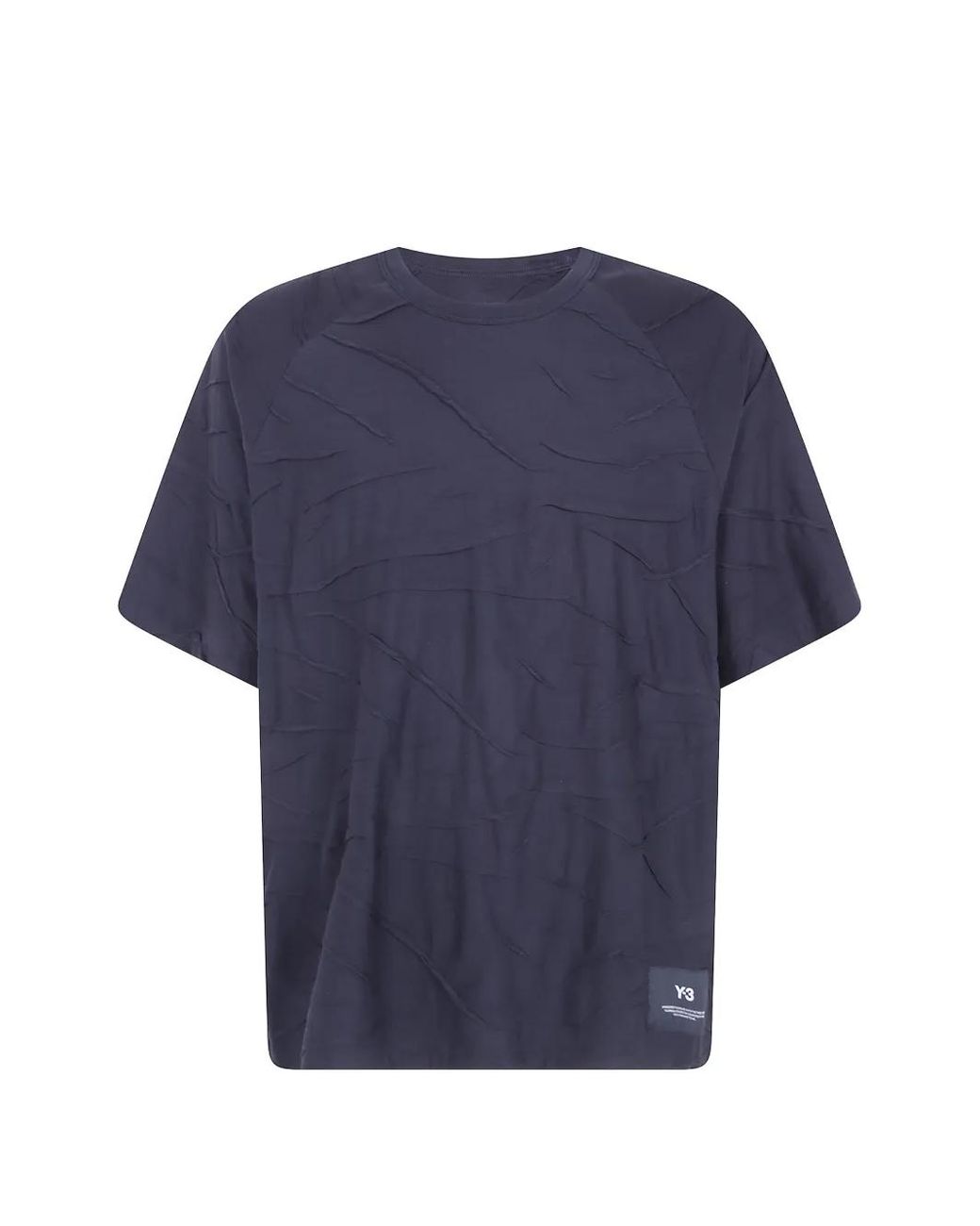 Y-3 Blue Short-Sleeve Round-Neck T-Shirt for men