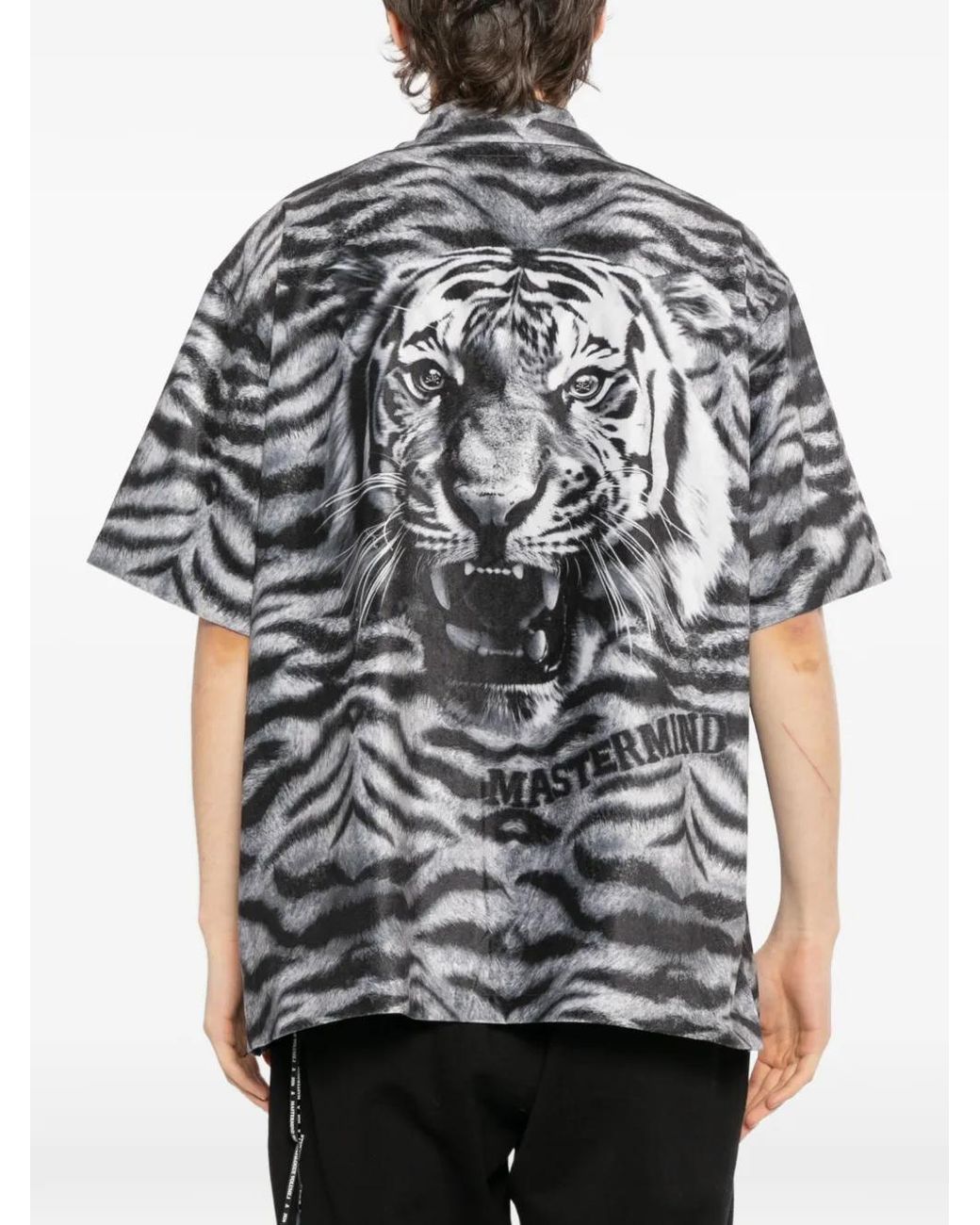 MASTERMIND WORLD Gray Tiger-Print Shirt for men
