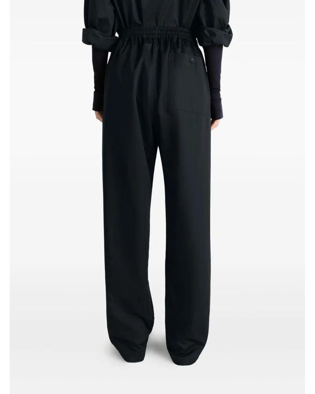 Lemaire Blue Elasticated-Waist Cotton Straight-Leg Trousers