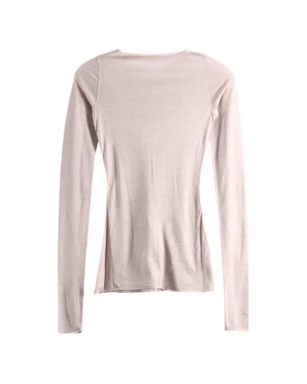 Rick Owens Pink Semi-Sheer Long-Sleeve Top
