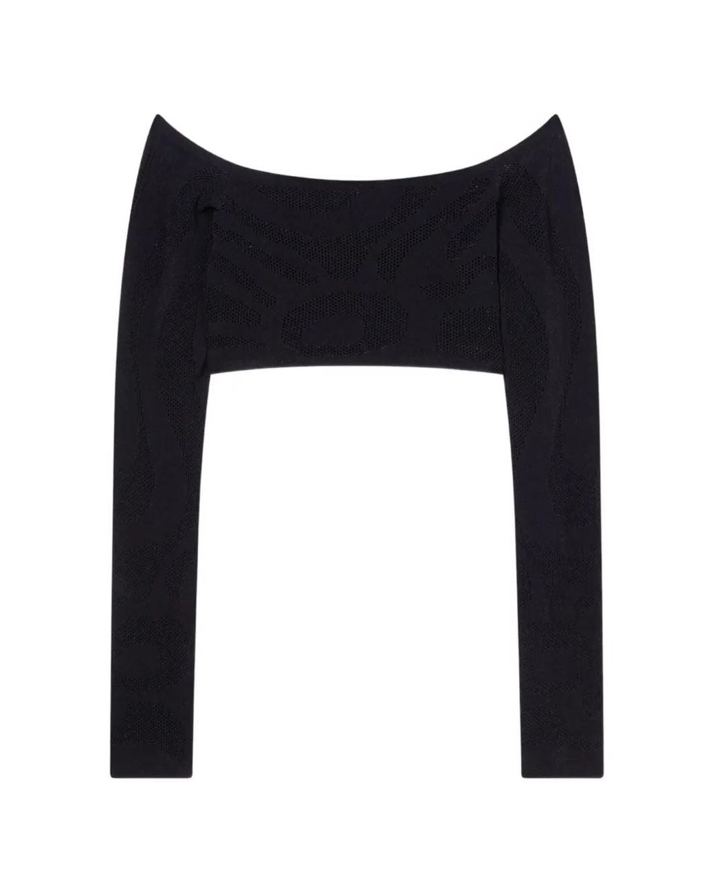 Emilio Pucci Black Cropped Jacquard Marmo Top