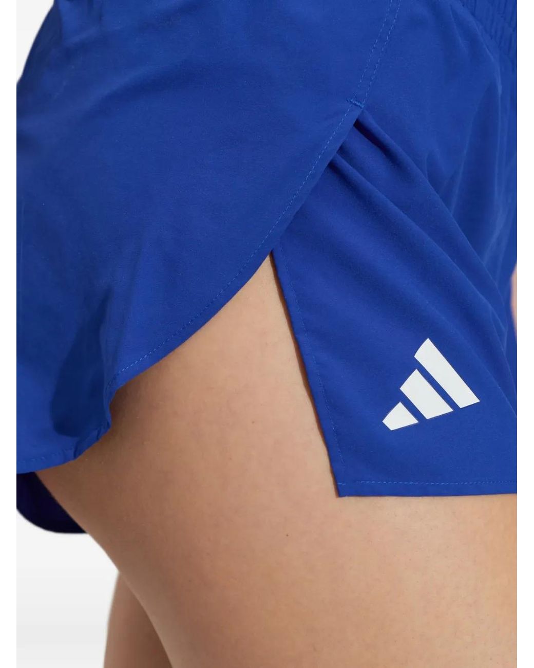 Adidas Blue Adizero Logo-Print Shorts