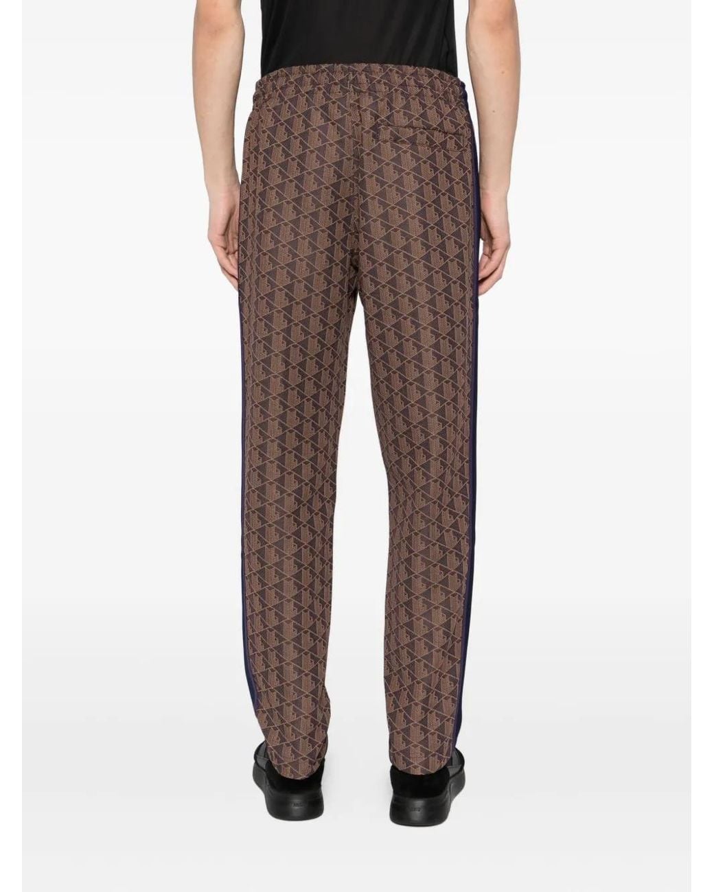 Lacoste Brown Logo-Patch Trousers for men