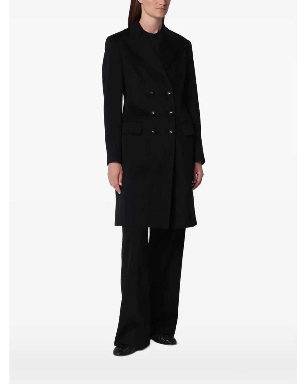 Dolce & Gabbana Black Double-Breasted Wool Coat