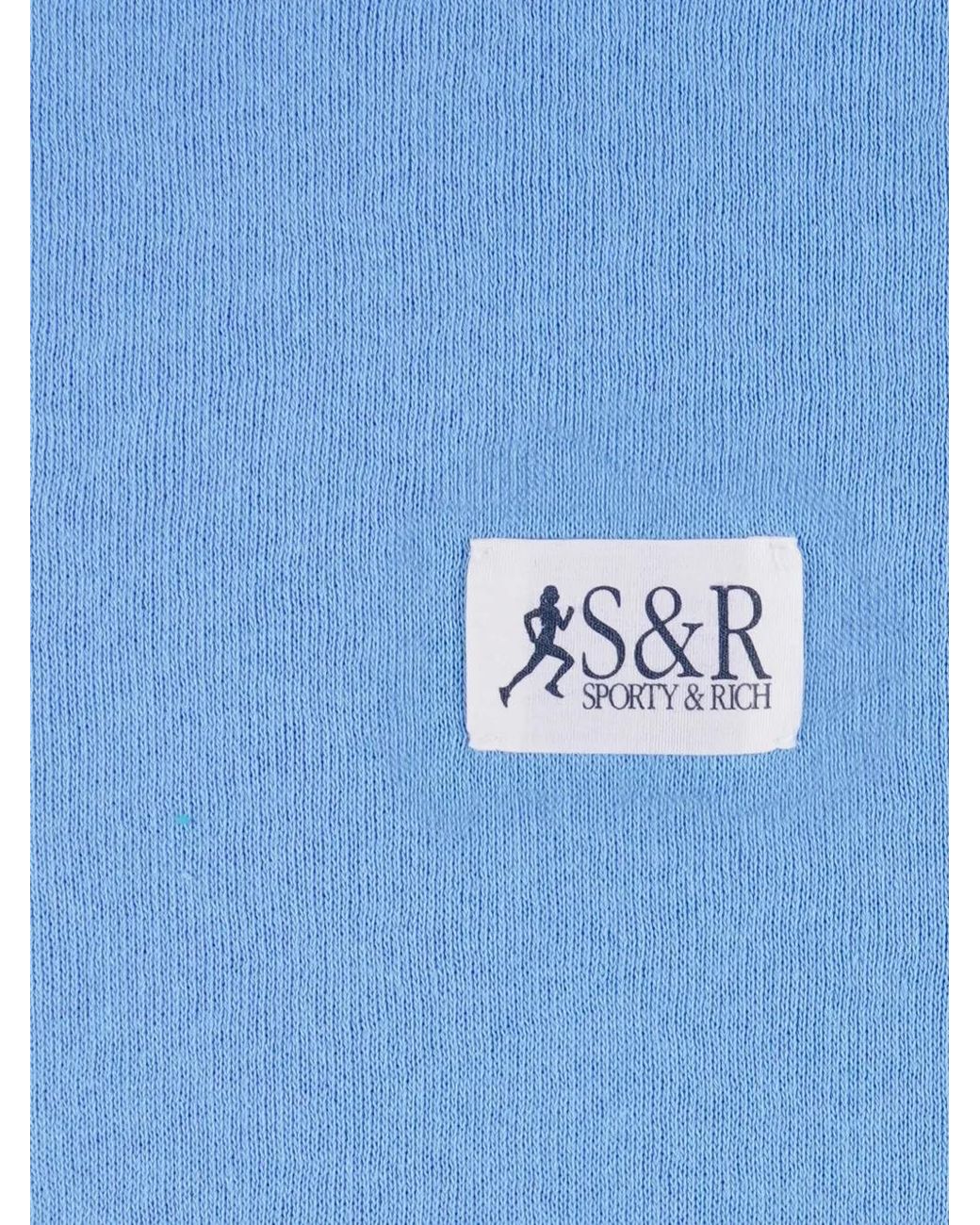 Sporty & Rich Blue Juniper Raglan-Sleeve Sweatshirt