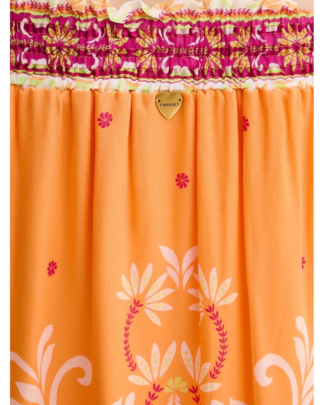Twinset Orange Printed Georgette Blouse