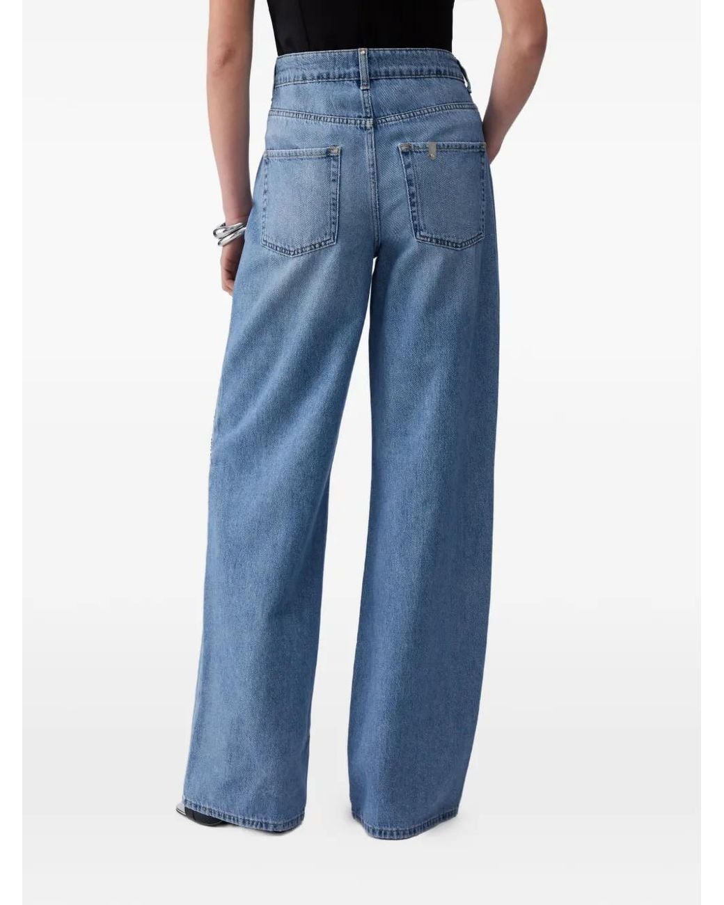 Liu Jo Blue Straight-Leg Jeans With Rhinestones
