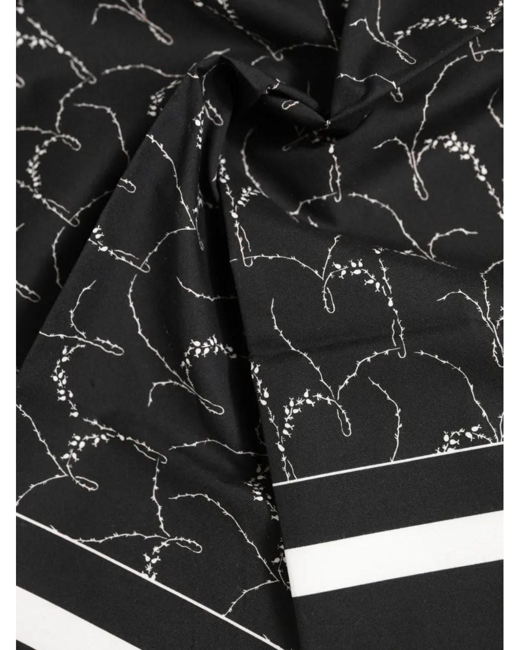 Dolce & Gabbana Black Floral-Print Silk Scarf