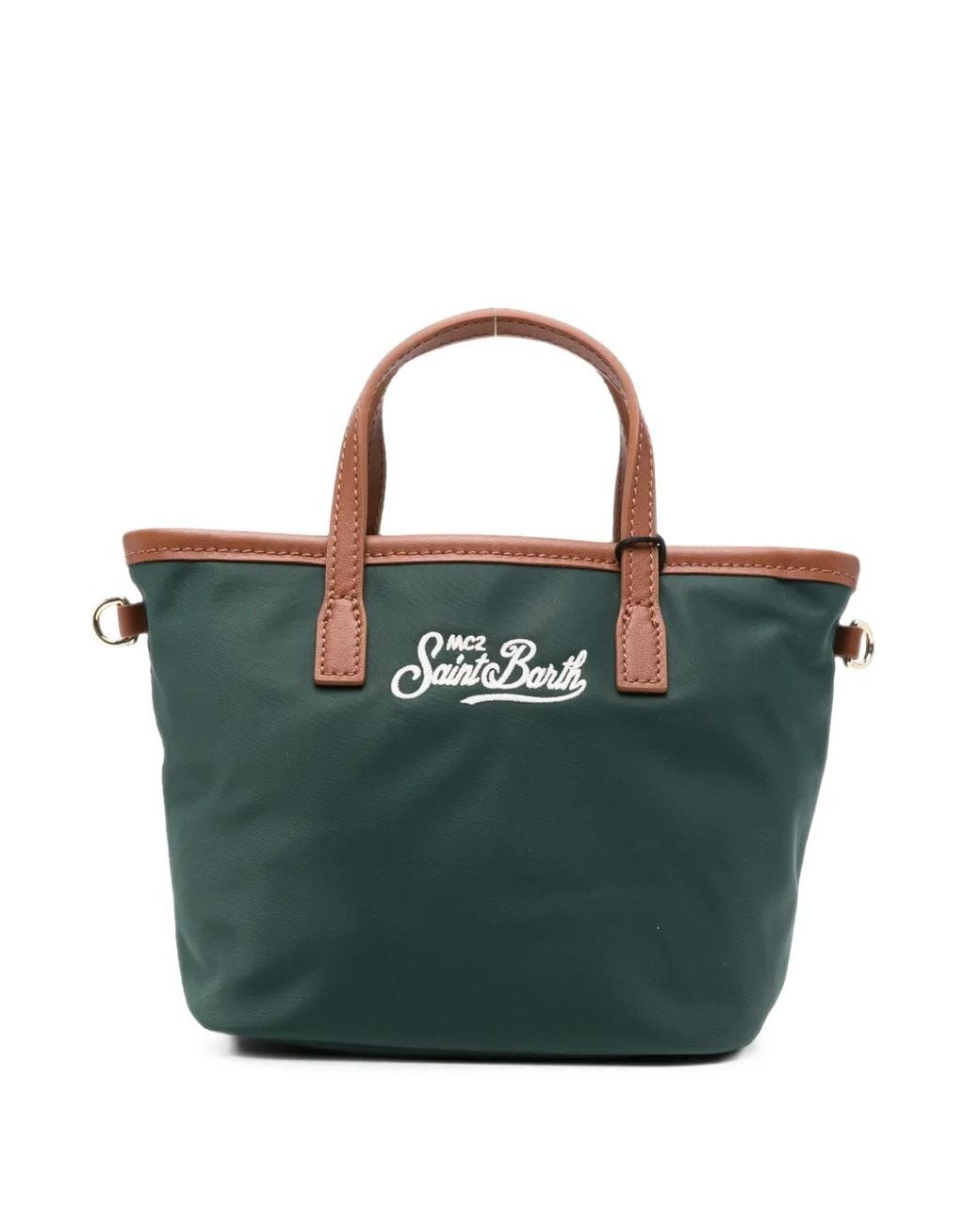 Mc2 Saint Barth Blue Mini City Logo-Embroidered Tote Bag