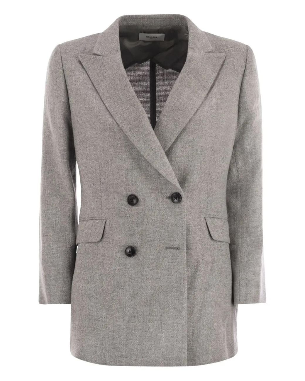 SAULINA Gray Anita Double-Breasted Blazer