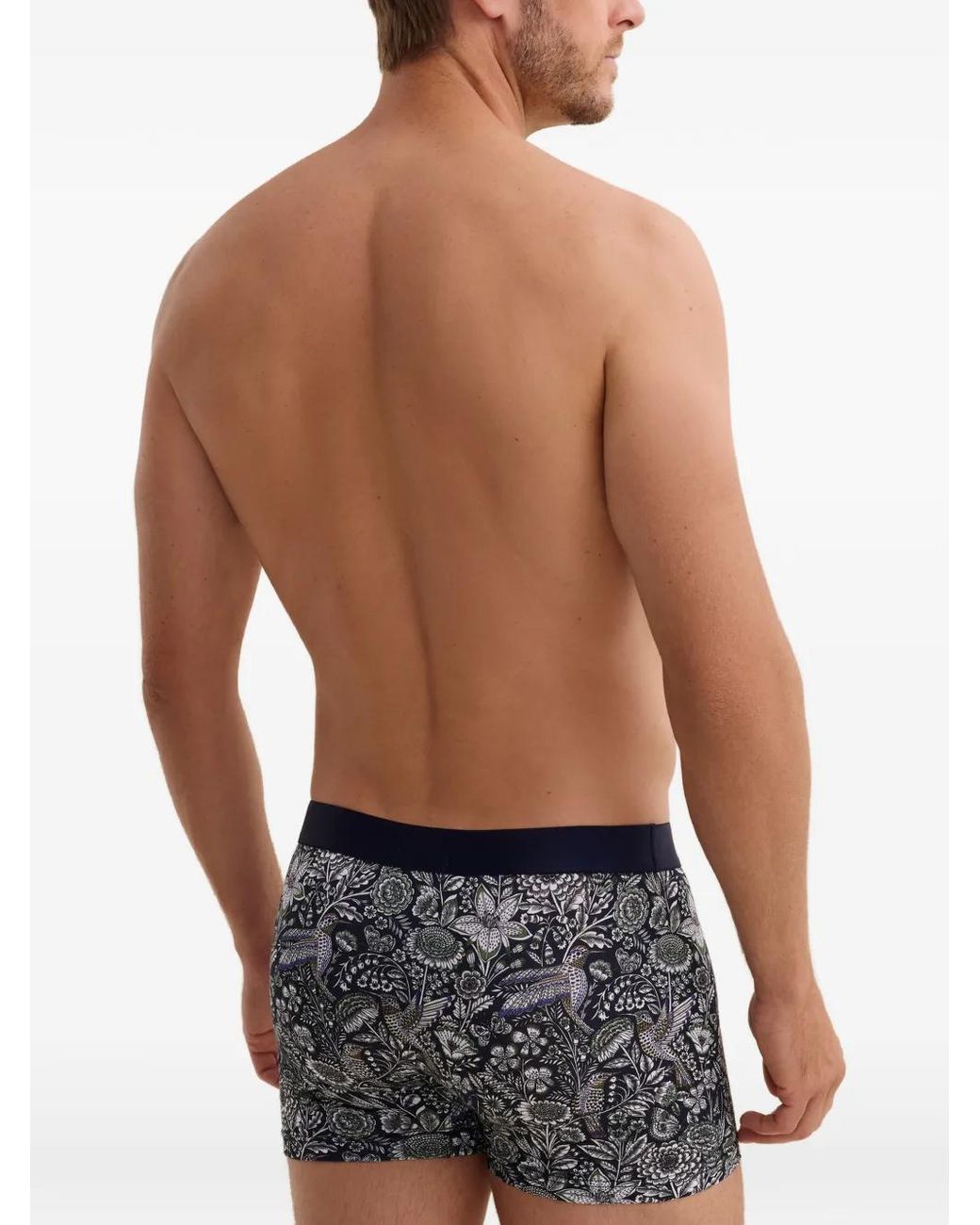 Aubade Blue Floral-Print Boxer for men