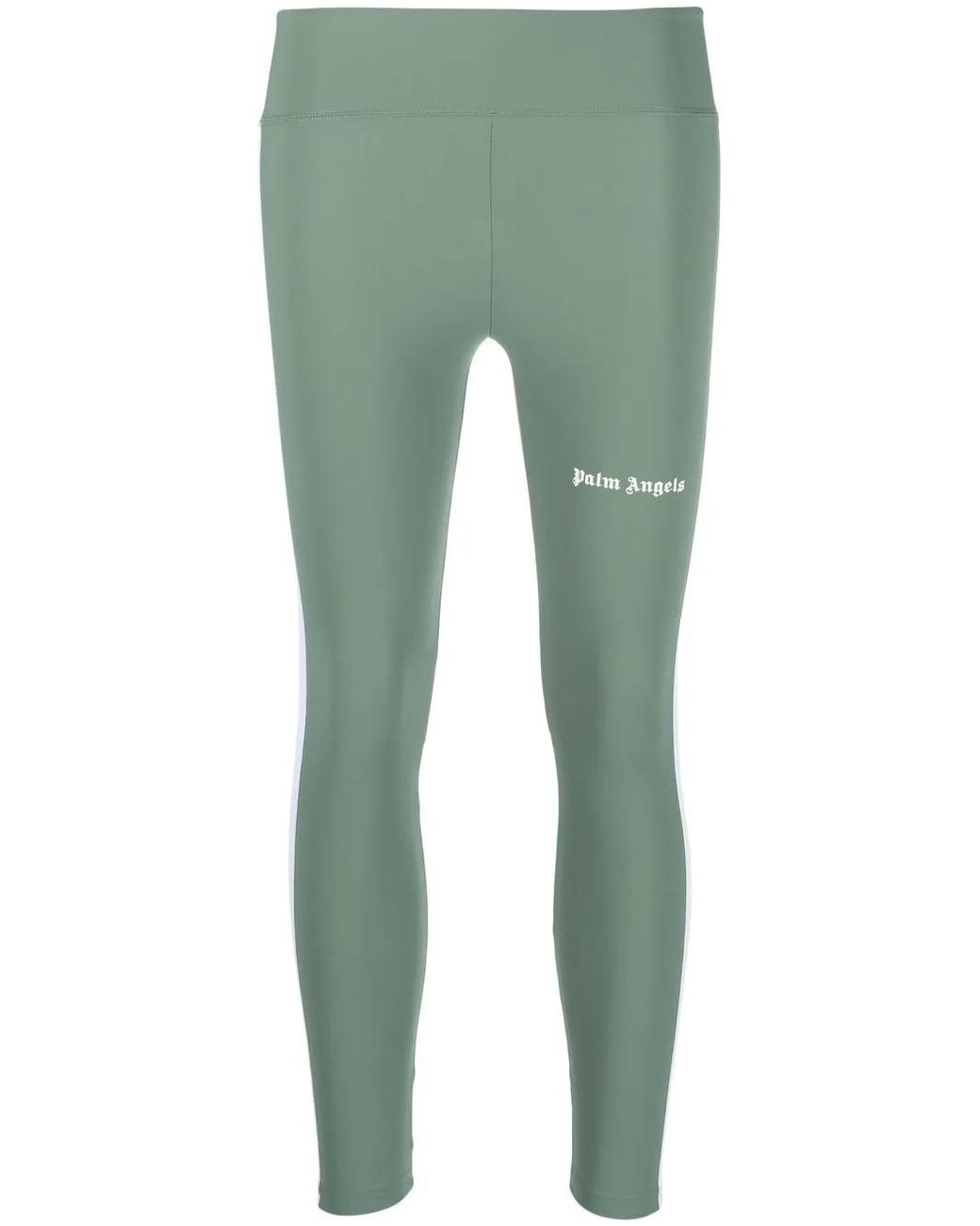 Palm Angels Green Leggings With Logo
