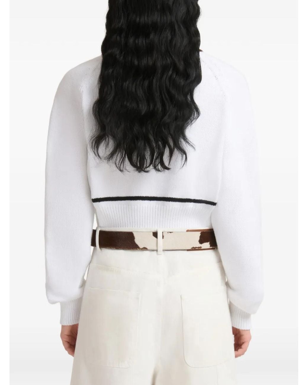 Marni White Raglan-Sleeve Sweater
