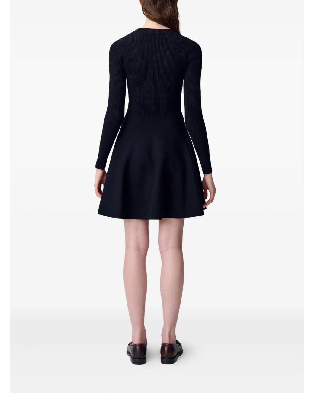 Claudie Pierlot Black Short Knitted Dress With Knots