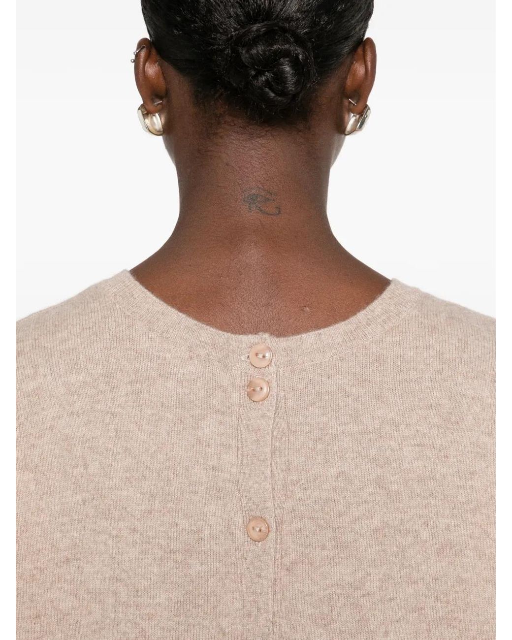 ABSOLUT CASHMERE Natural Lisette Button-Back Cardigan