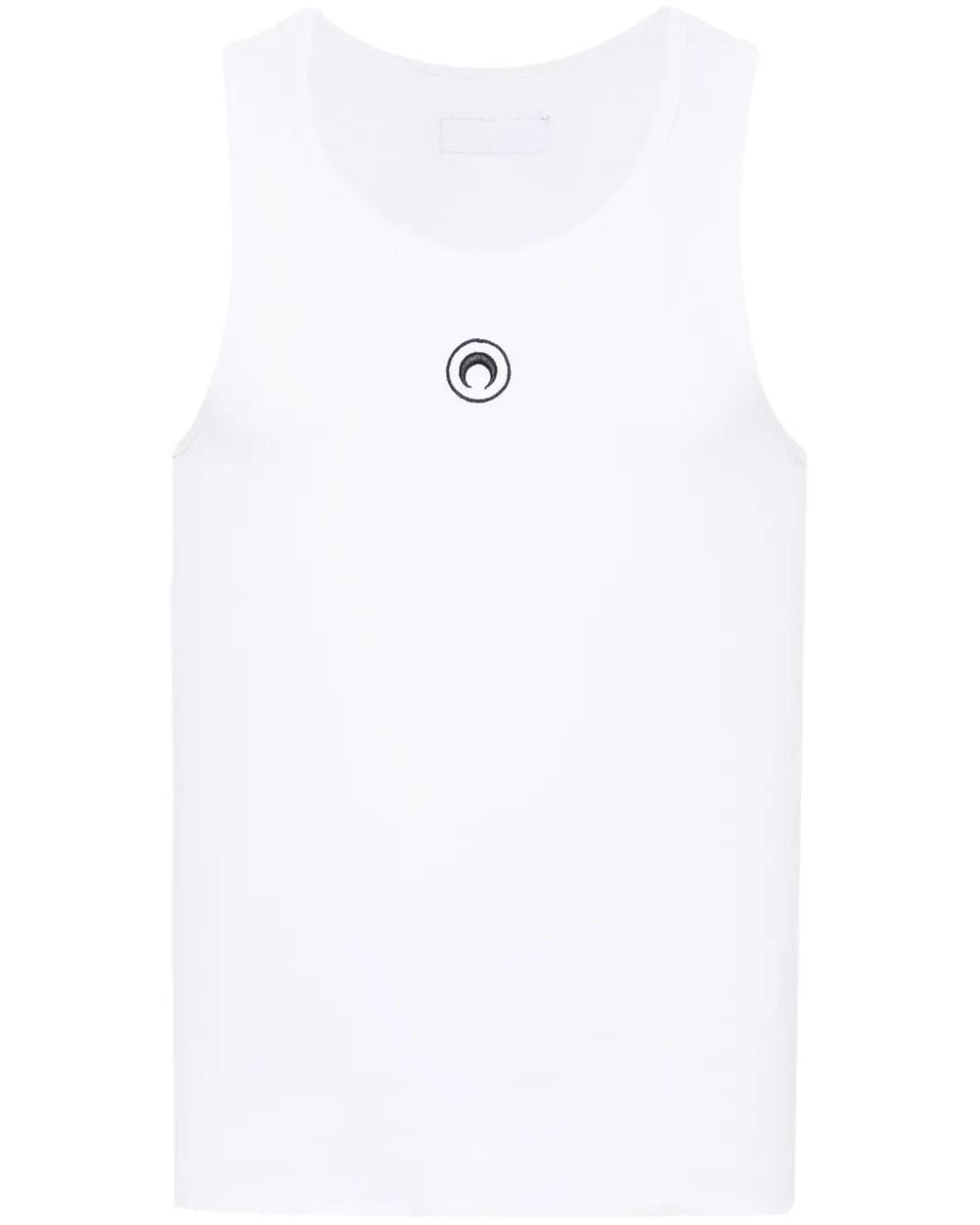 MARINE SERRE White Logo Organic Cotton Tank Top for men