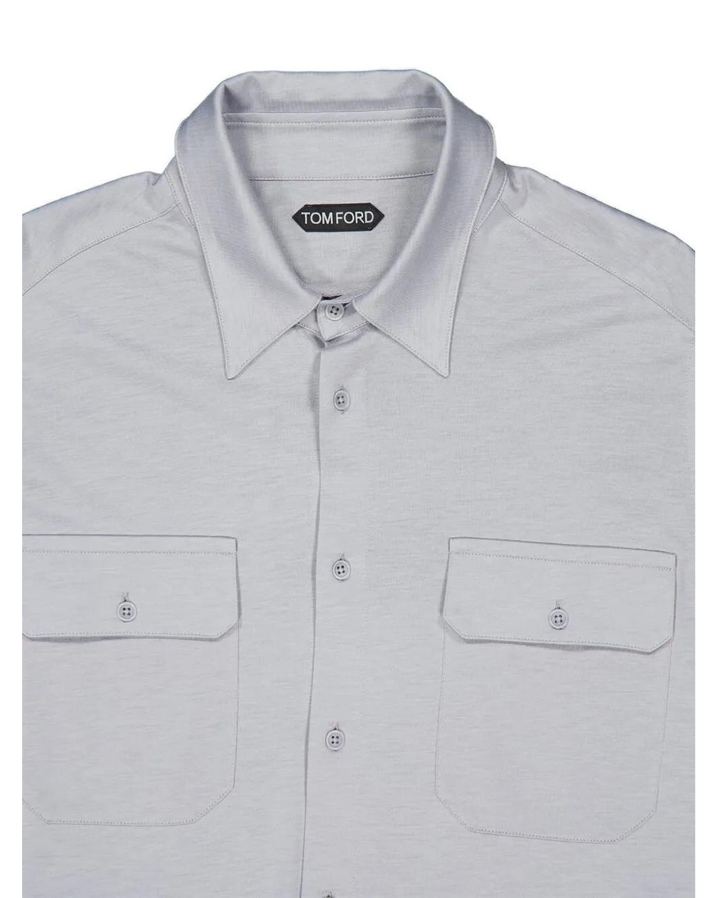 Tom Ford Blue Chemise À Poche Poitrine for men