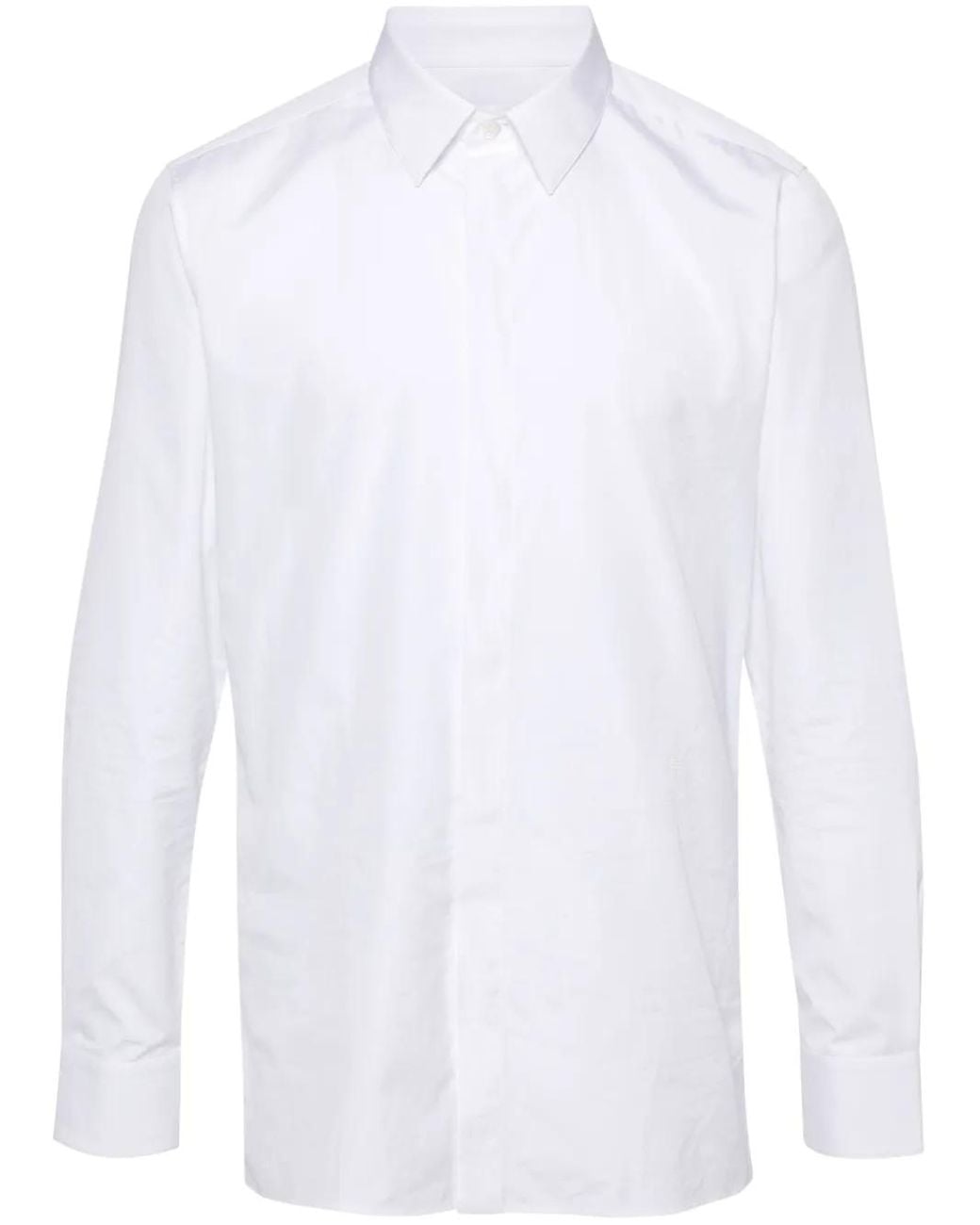 Givenchy White 4G-Embroidery Poplin Shirt for men