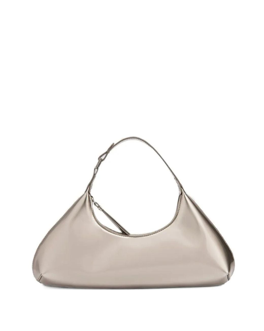 By Far Natural Amberette Metallic Leather Shoulder Bag