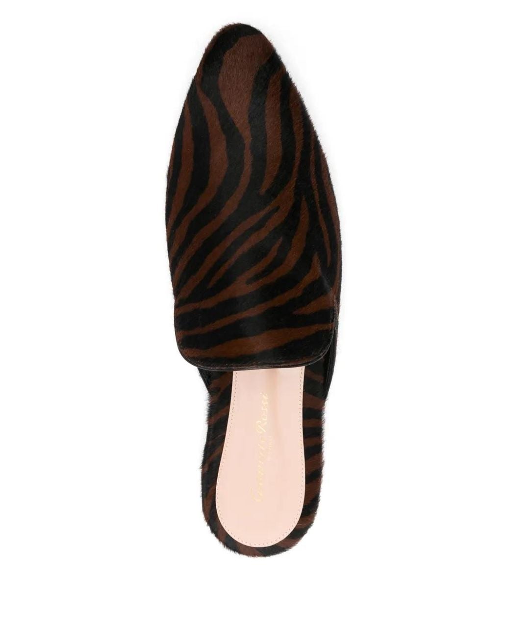 Gianvito Rossi Brown Zebra-Print Slippers