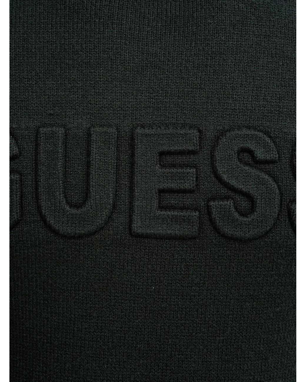 Guess Black Logo Crew-Neck Sweater for men