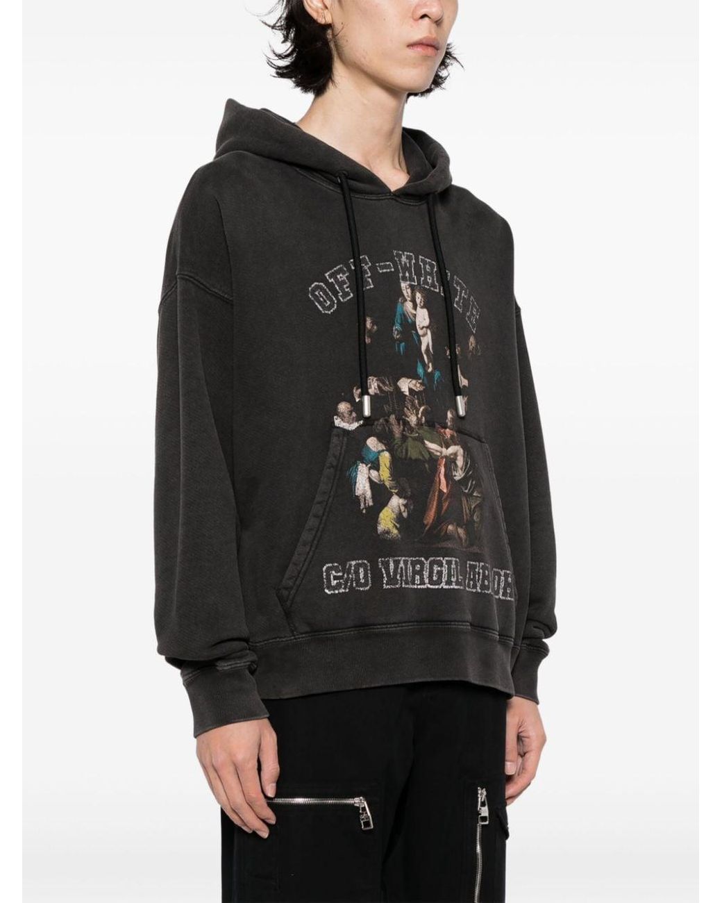 OFF‐WHITE☆BLURRED MARY SKATER HOODIE ウォッシュ加工 OFF WHITE | Blurred Mary Skater Hoodie | Men | Black | Flannels