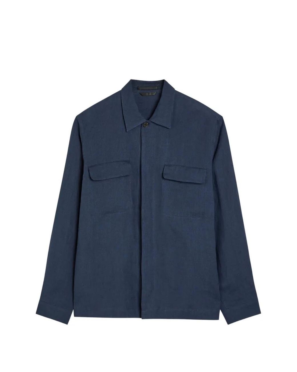 Sunspel Blue Flap-Pocket Overshirt for men