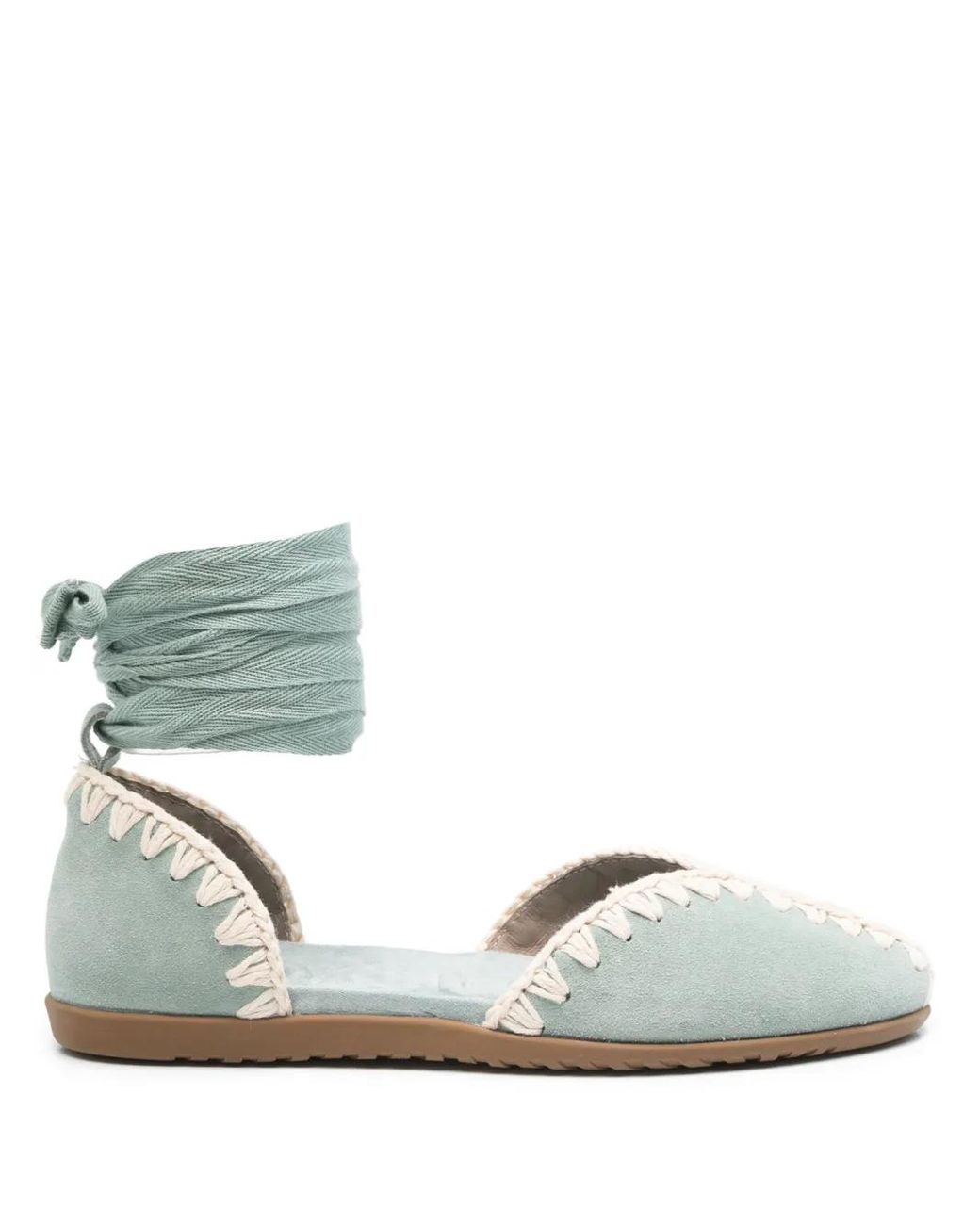 Mou Metallic Suede Ballet Flats