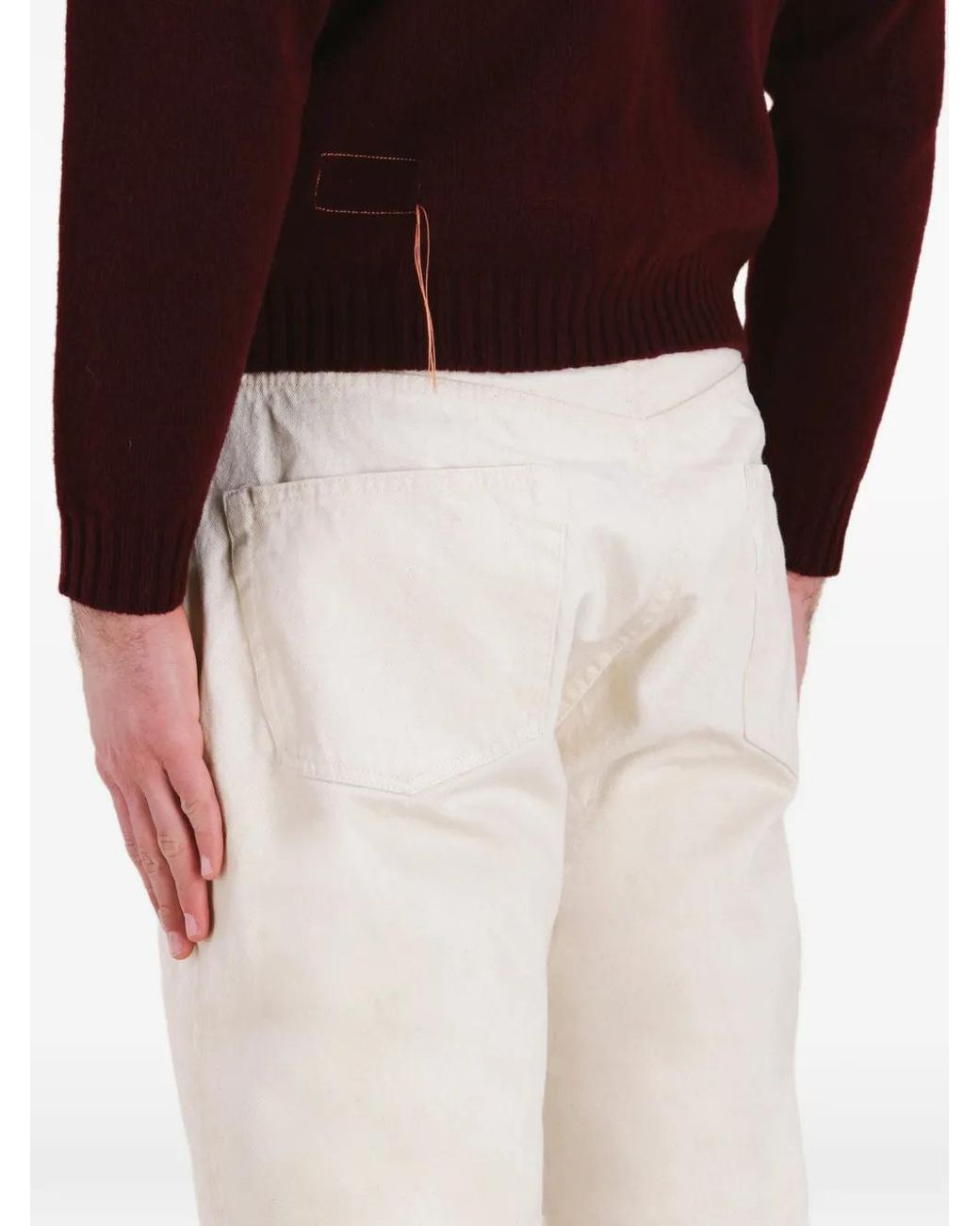 Fortela White Jean 933 Barney À Détails De Coutures for men