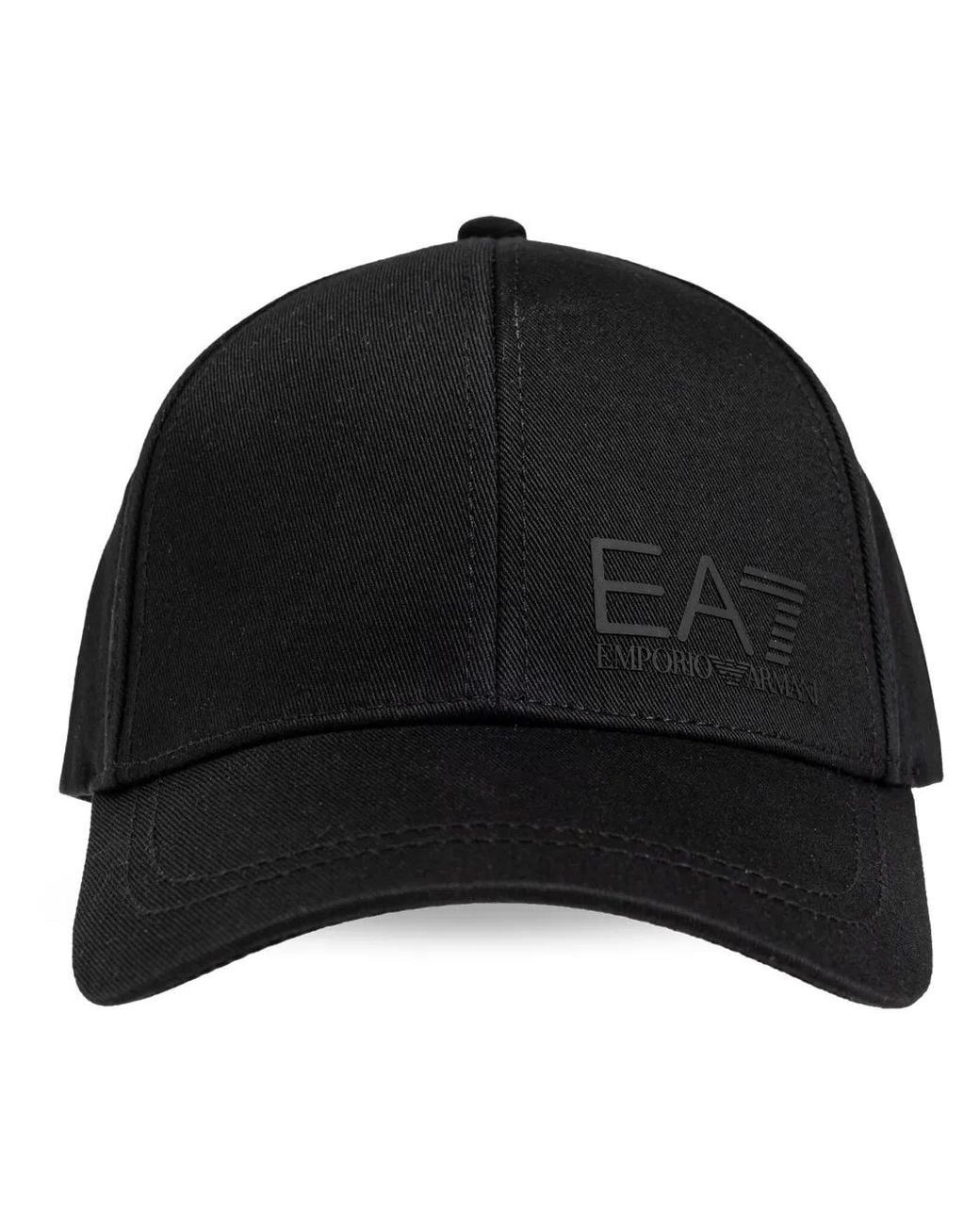 EA7 Black Logo-Print Baseball Cap