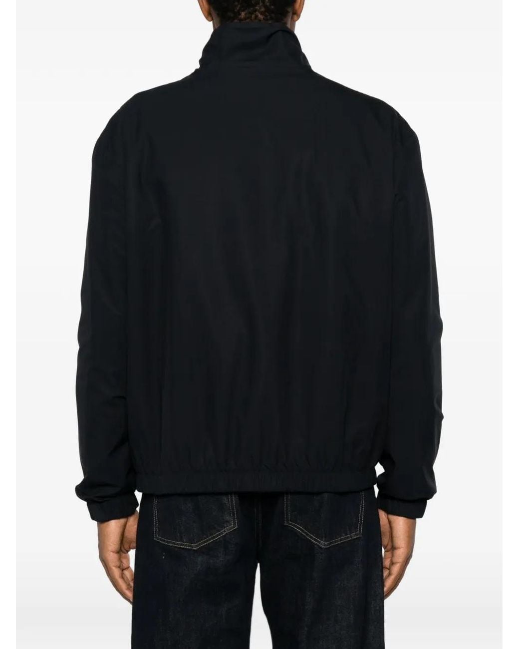 Umit Benan Blue Zip-Up High-Neck Jacket for men