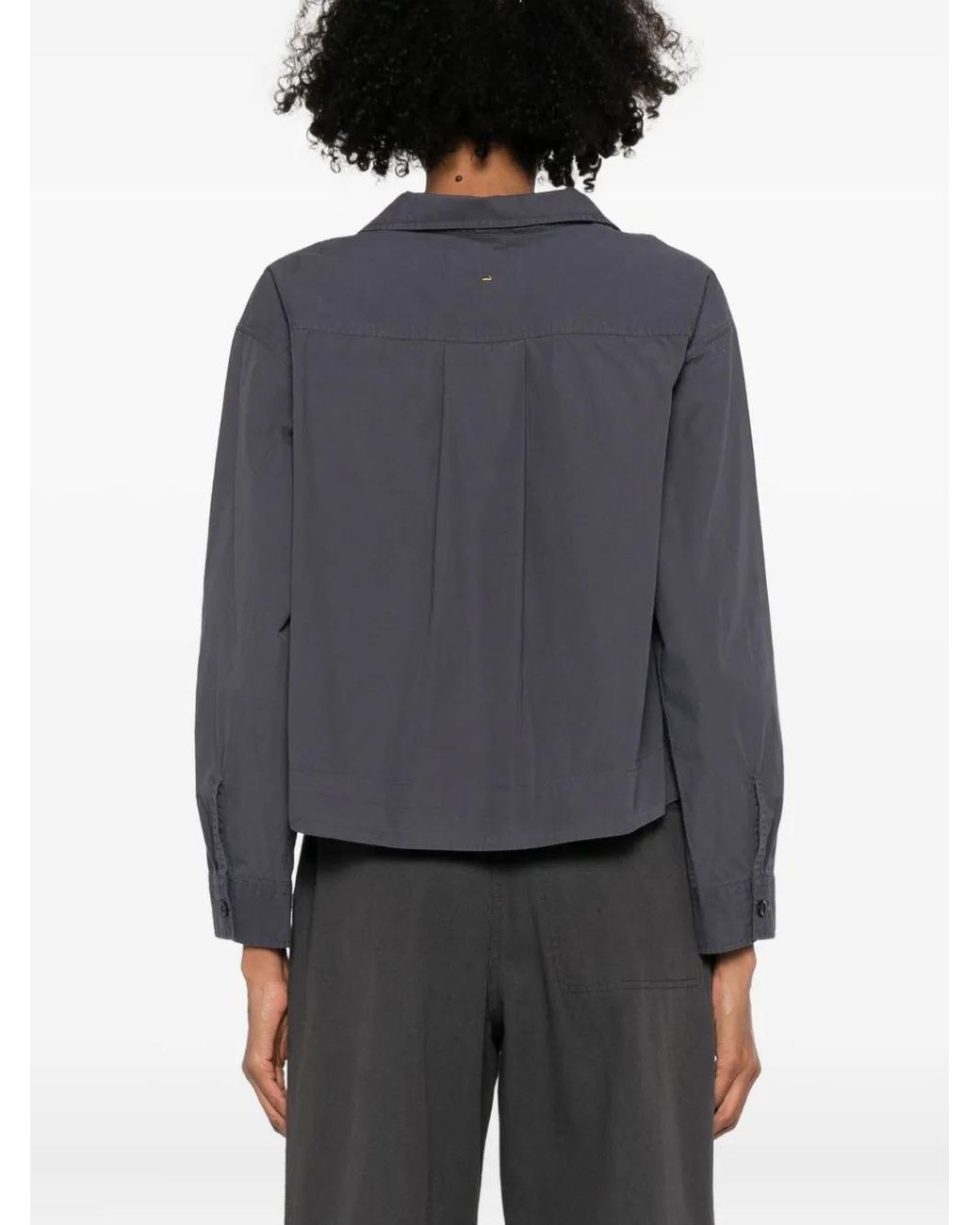 MHL by Margaret Howell Blue Notched-Collar Blouse