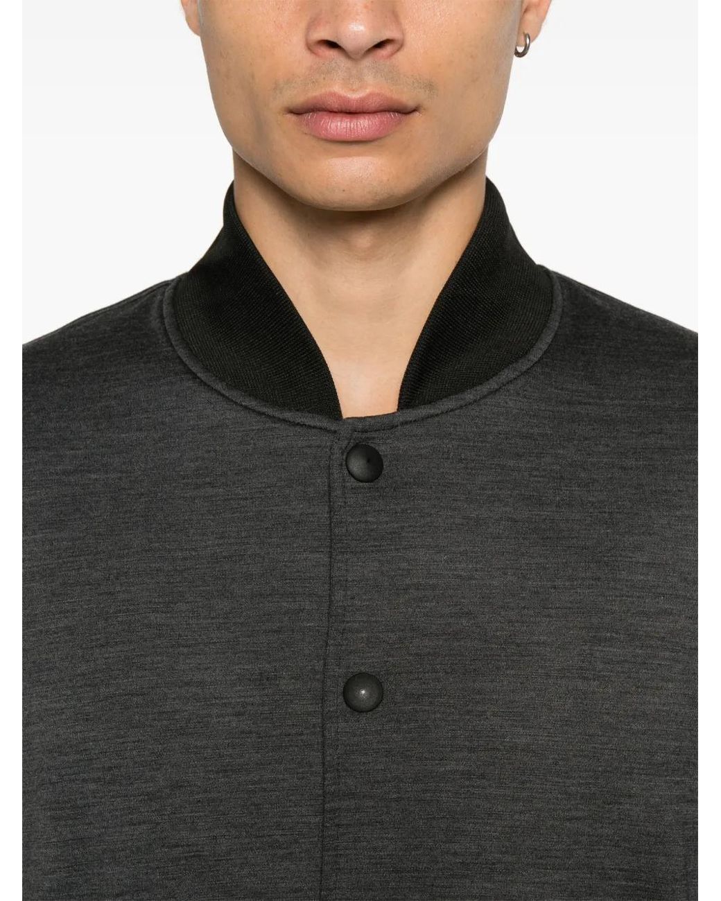 Eraldo Black Merino-Wool Bomber Jacket for men