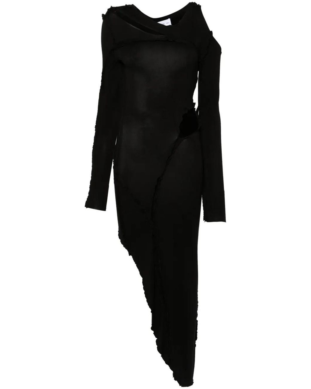 Post Archive Faction PAF Black Ruffle-Detail Dress