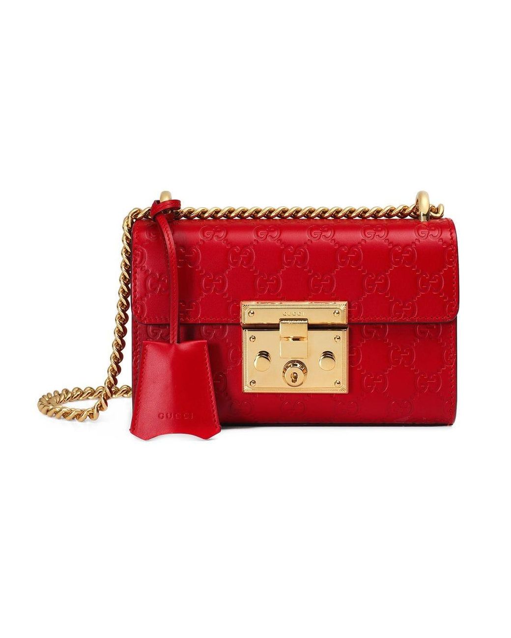 Gucci GG Supreme Monogram Red Padlock Continental Chain Wallet 453506 – ZAK  BAGS ©️