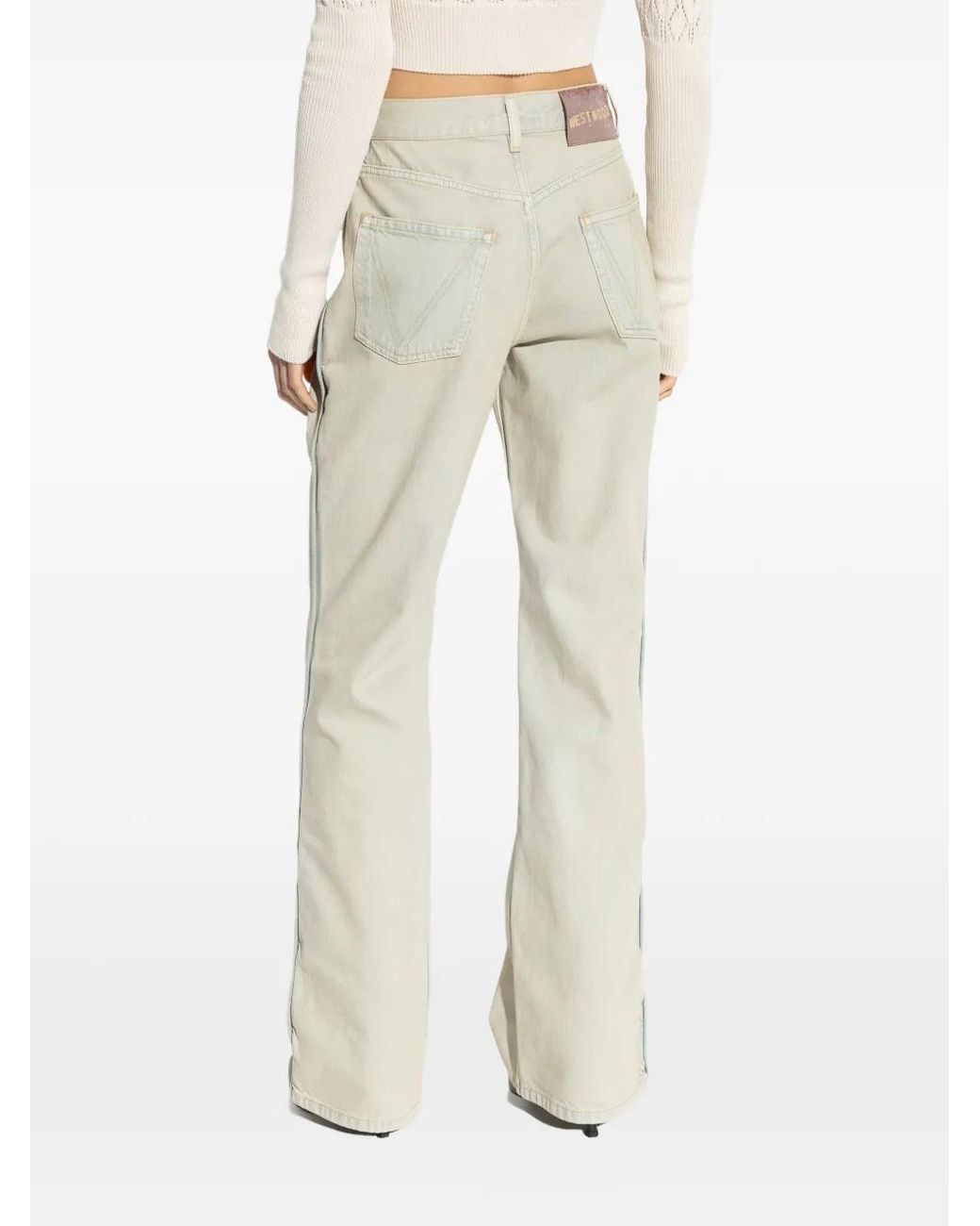 Vivienne Westwood White Belt-Loop Butooned Jeans
