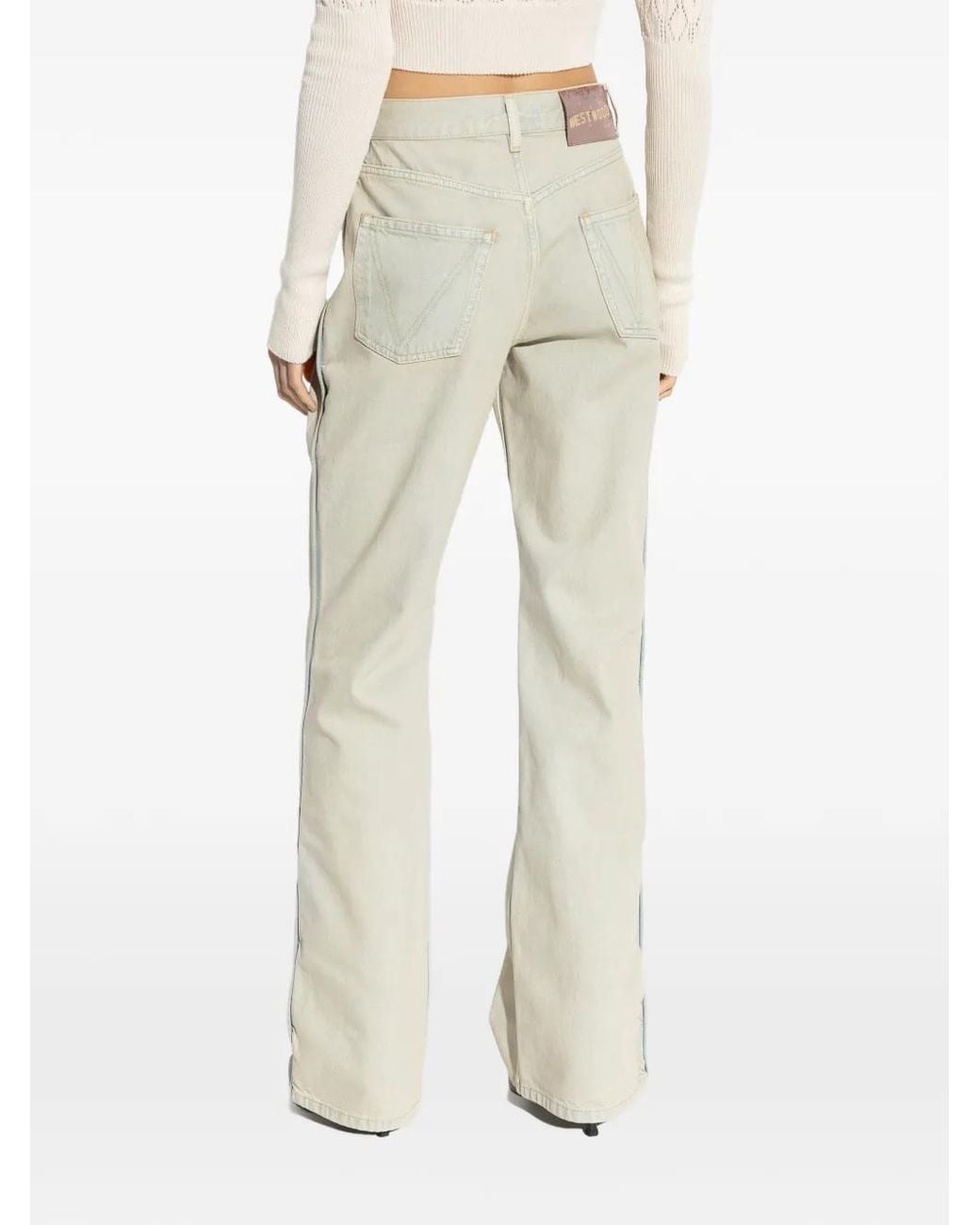 Vivienne Westwood White Belt-Loop Butooned Jeans