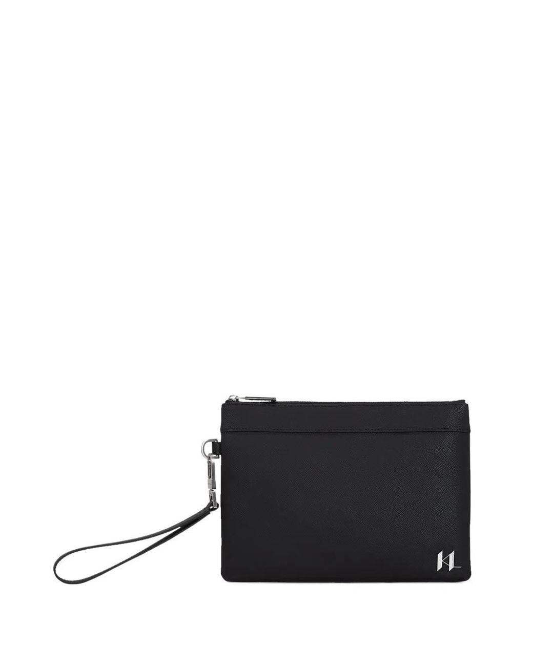 Karl Lagerfeld Black K/Monogram Leather Clutch Bag for men