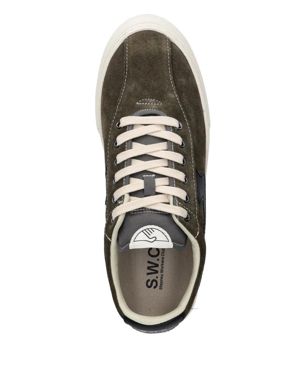 Stepney Workers Club Black Dellow Leather Sneakers for men