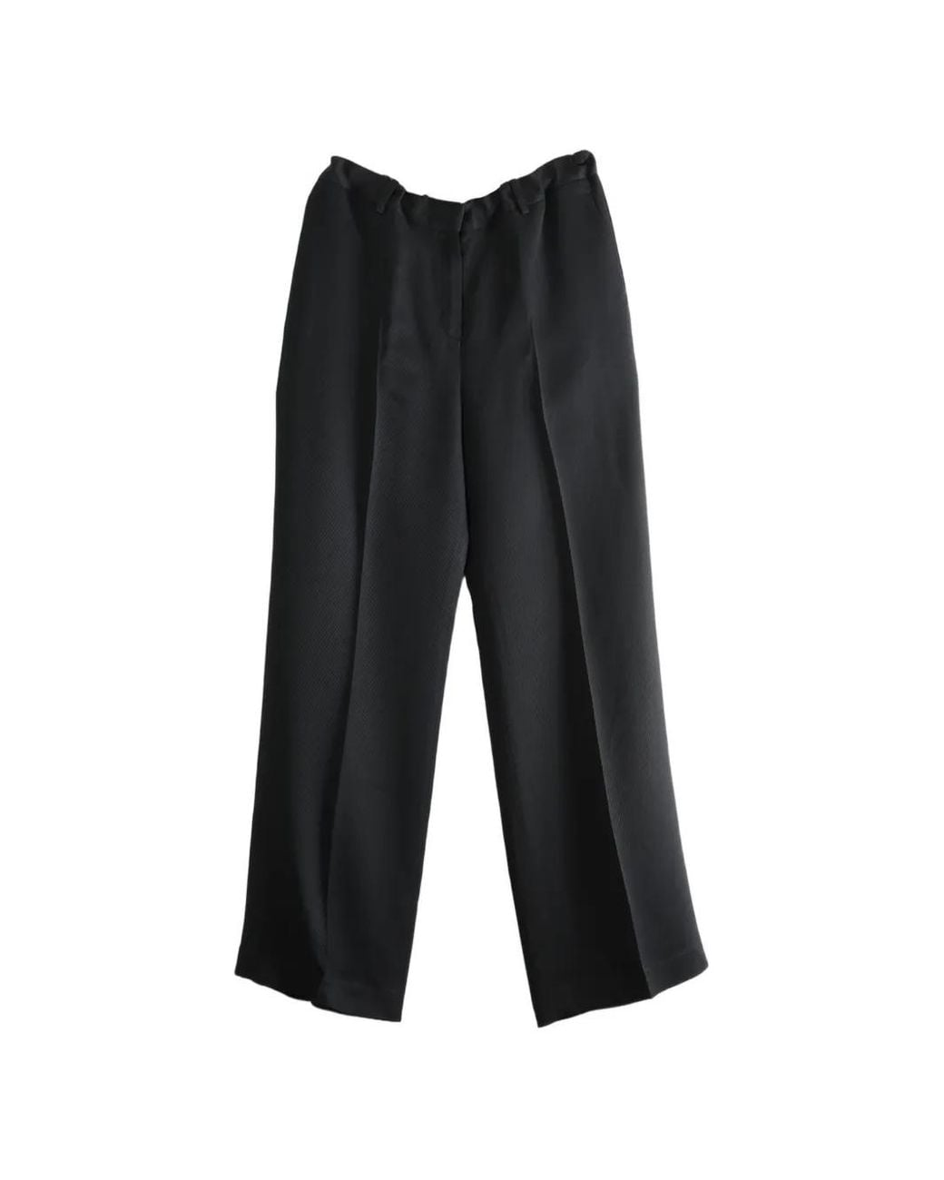 Calvin Klein Black Fernanda Pressed-Crease Wide-Leg Trousers