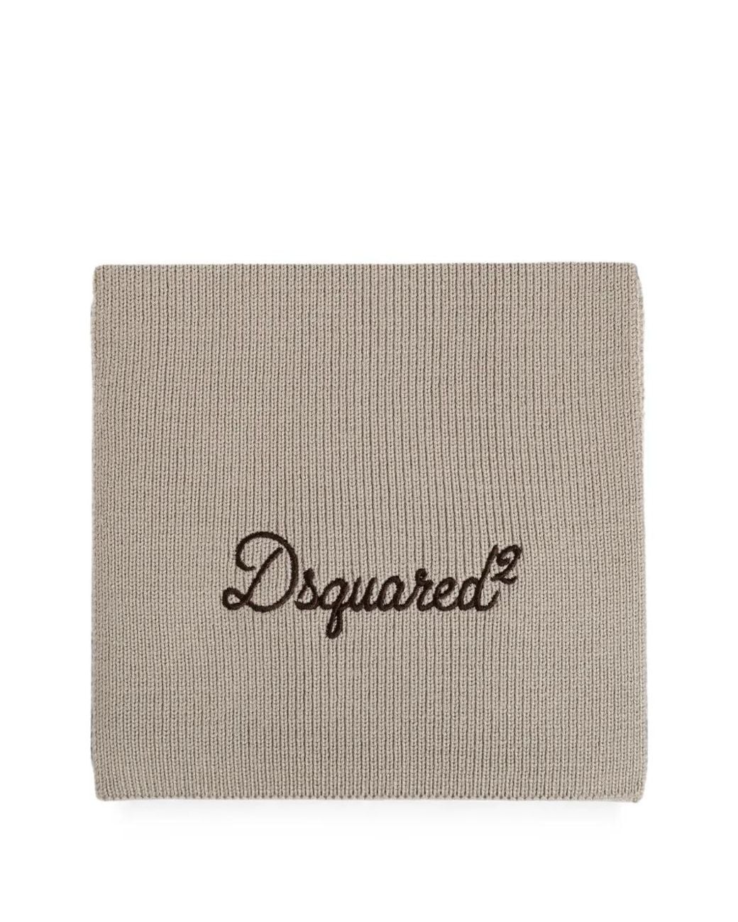 Sciarpa A Coste Con Logo Ricamato di DSquared² in Gray da Uomo