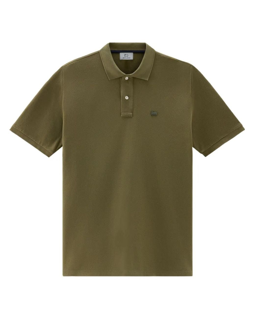 Woolrich Green Logo-Embroidered Polo Shirt for men
