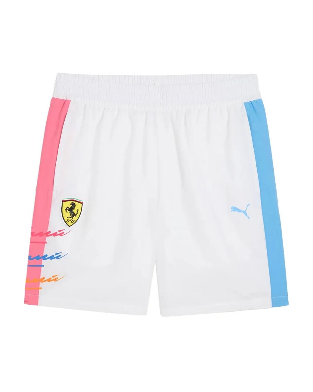 PUMA White X Ferrari Miami T7 Contrast-Logo Track Shorts for men