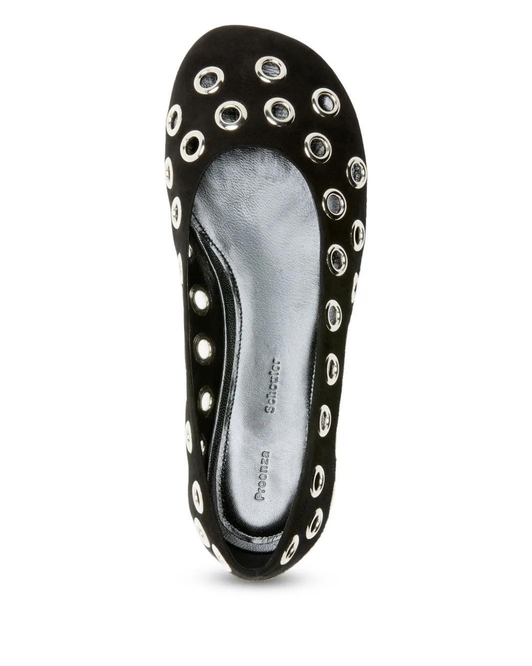 Proenza Schouler Black Metal-Eyelet Detailing Ballerinas
