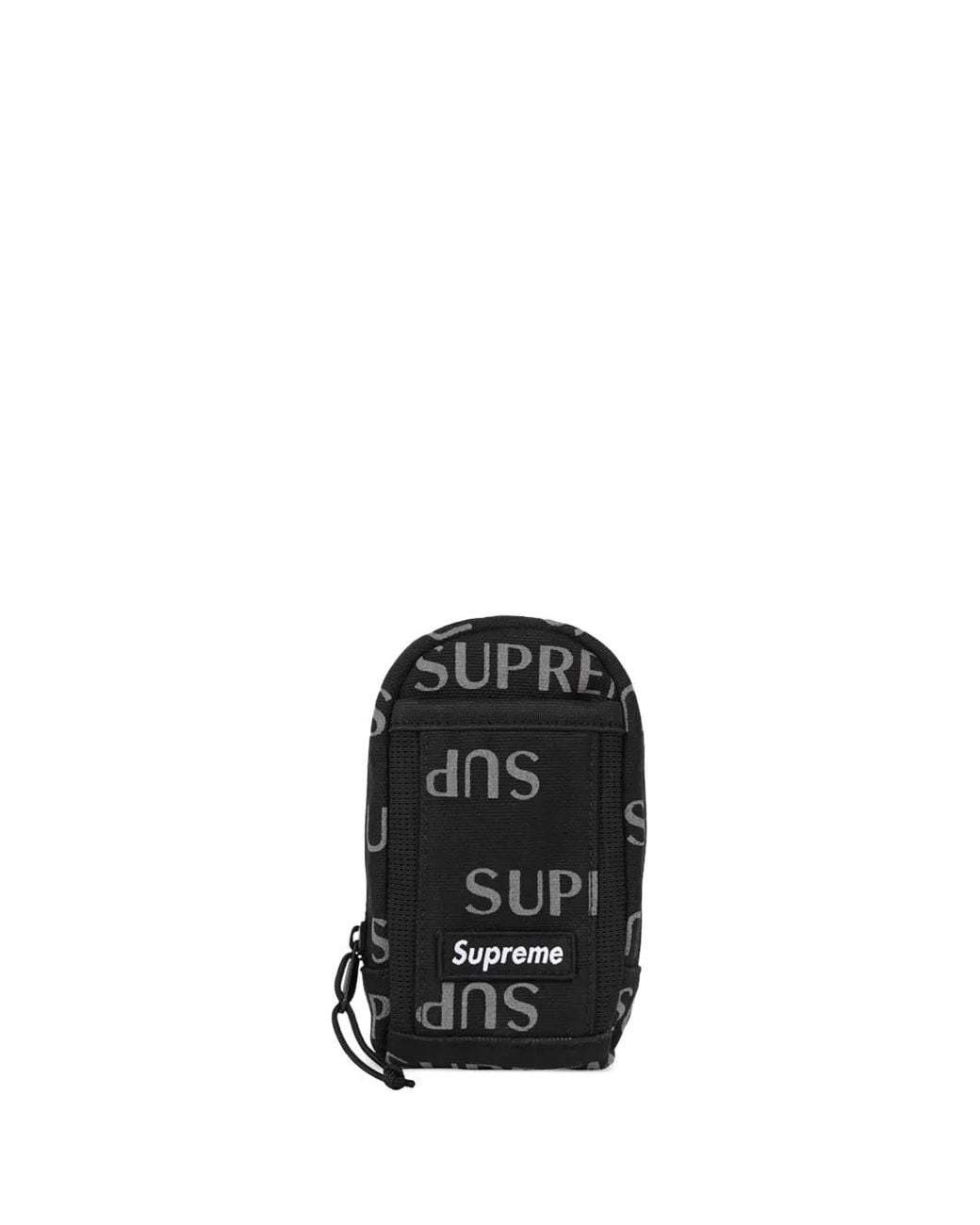 Supreme Black Logo-Print Neck Pouch for men