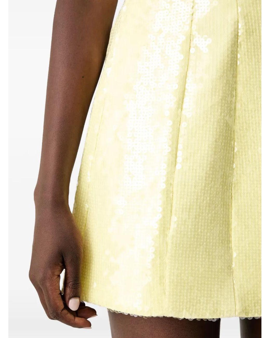 Bardot Natural Sequin-Embellished Mini Dress