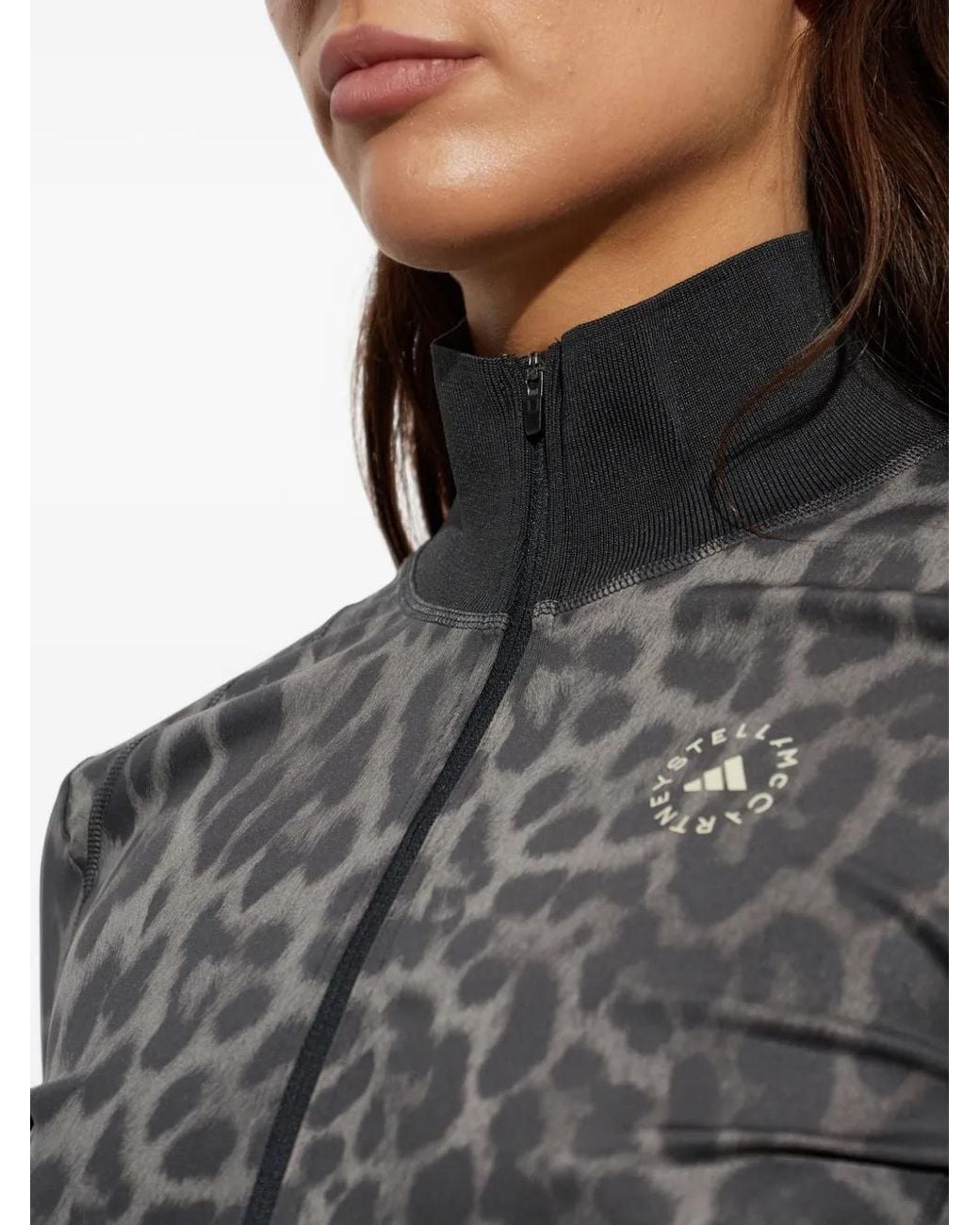 Adidas By Stella McCartney Black X Stella Mccartney Leopard-Print Zip-Up Track Jacket